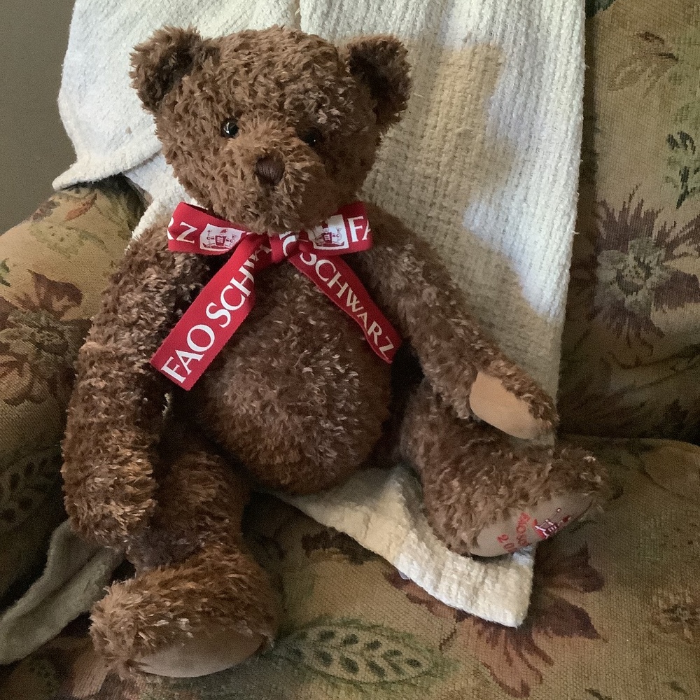 FAO Schwarz Brown Articulated Teddy Bear Plush 2003